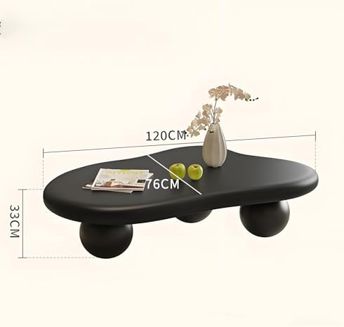 Eco-Friendly Vintage Cream Coffee Table – Sturdy Round Legs, Smooth Finish