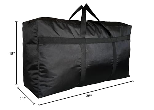 DoYiKe Extra Large Storage Duffle Bag with Zippers and Handles, Black Big Foldable Duffle Bag for Travel-130L