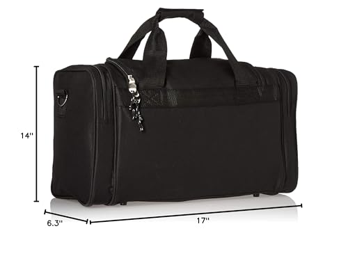Rockland Duffel Bag, Black, 18.5 in X 10.5 in X 8.5 in