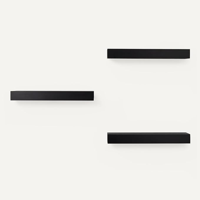 Amazon Basics Wood Floating Wall Shelves, 15.8" x 5" x 1.8"