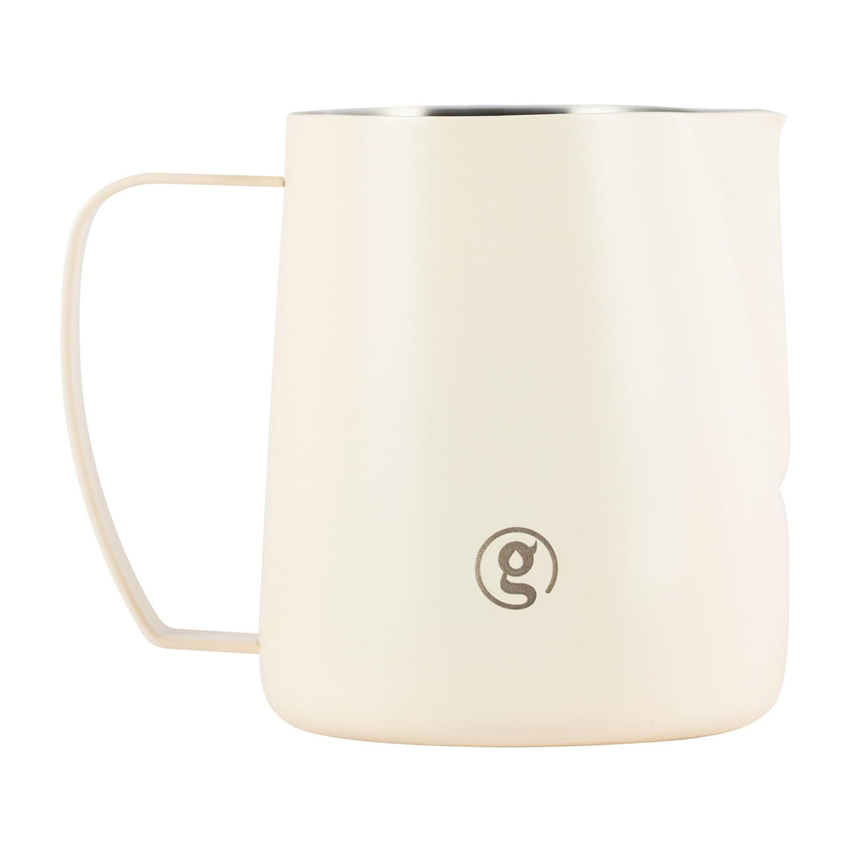 Gemilai 450ml Milk Frothing Pitcher -15.2oz Professional Coffee Steaming Jug for Lattes, Cappuccinos & Espresso, Heat-Resistant Handle, Easy Pour Spout, Durable & Easy to Clean,White