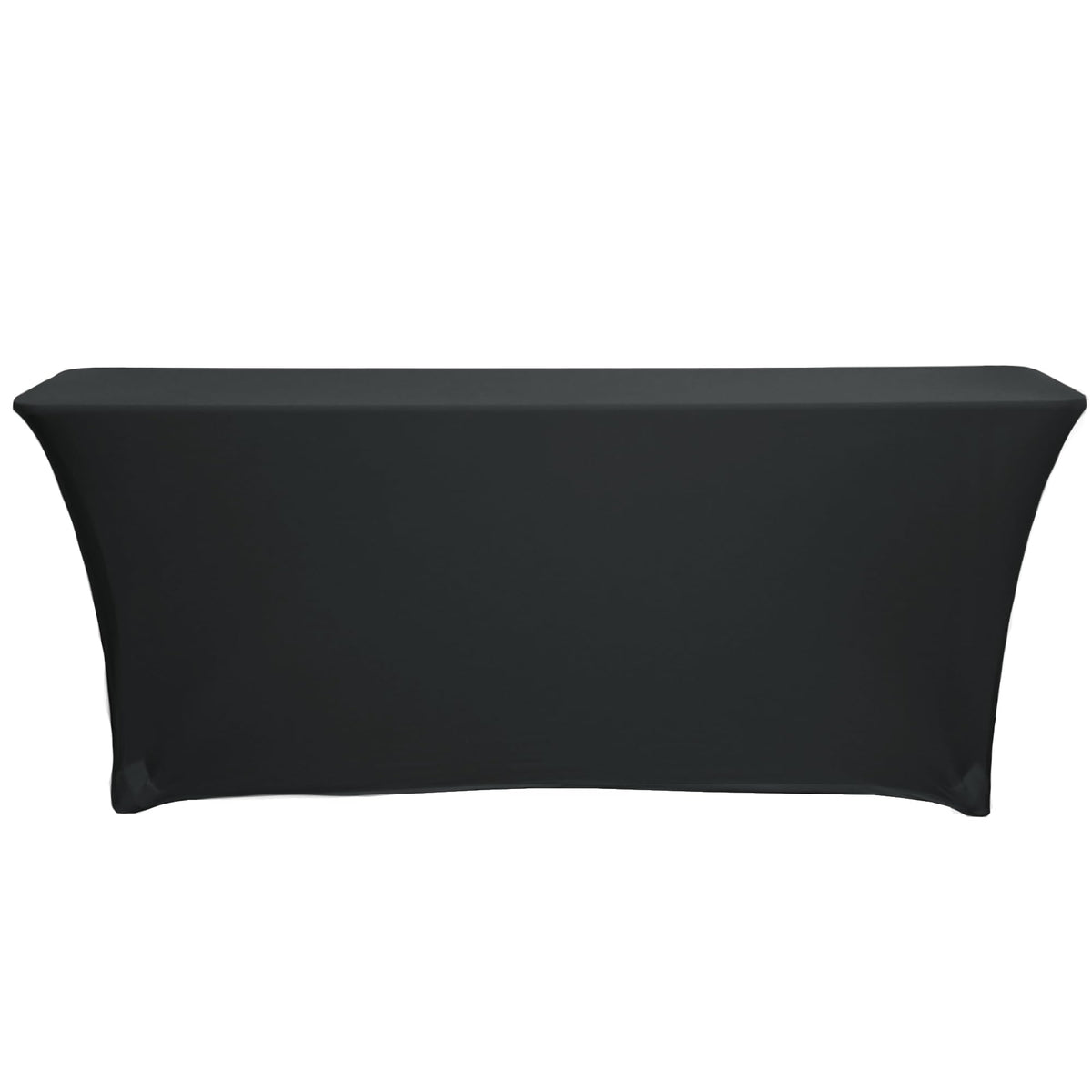 YOUR CHAIR COVERS - Spandex 6 Ft x 18 Inches, Narrow Classroom Open Back Rectangular Training Stretch Tablecloth - Black