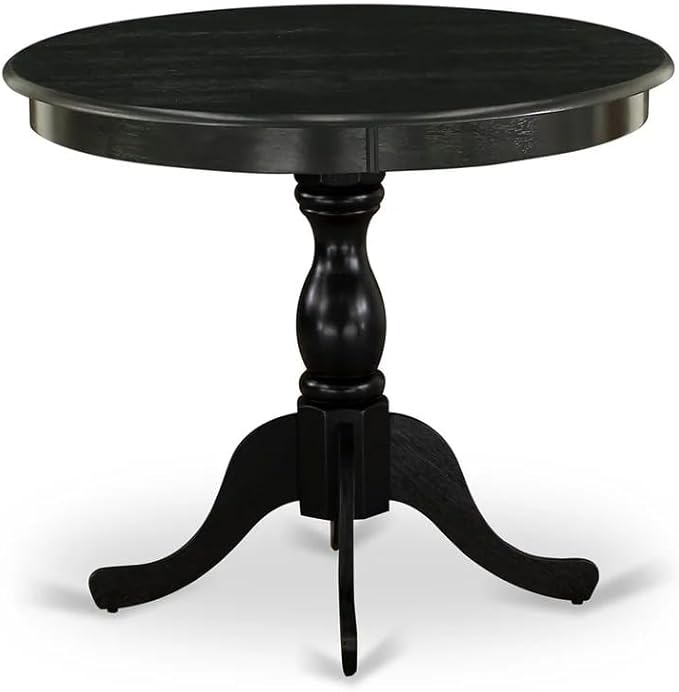 East West Furniture ANVA3-BLK-C 3 Piece Modern Dining Table Set Contains a