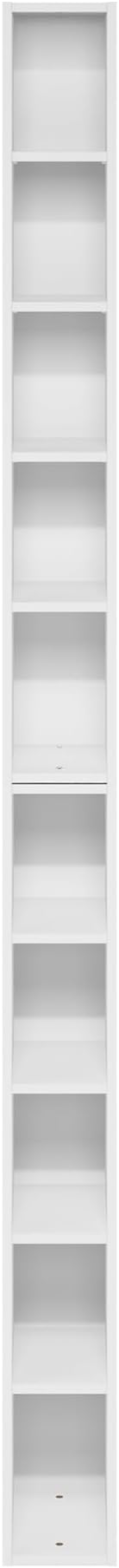 Furinno Fulda Book Shelf, 10-Tier Bookshelf, Space Saving Storage Shelf Bookcase