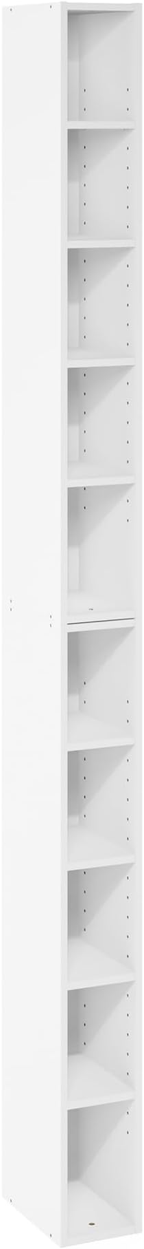 Furinno Fulda Book Shelf, 10-Tier Bookshelf, Space Saving Storage Shelf Bookcase