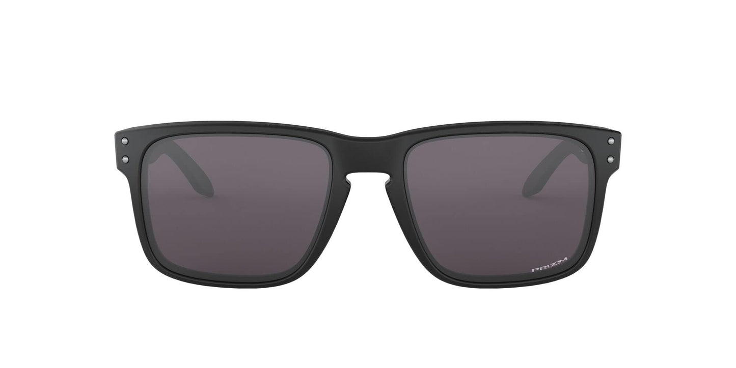 Oakley Men's OO9102 Holbrook Square Sunglasses, Matte Black on Black/Prizm Black Polarized, 57 mm