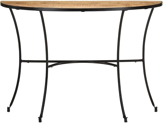 Half Circle Side Table 43.3x15.7x30.3 Inches Solid Mango Wood