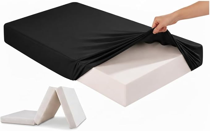 Stretchy Twin Fitted Sheet for 4 Inch Low Profile Mattress