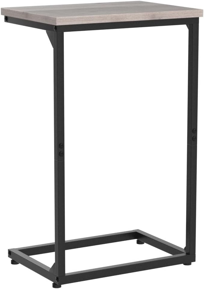 AMHANCIBLE C Shaped End Tables Set of 2, Couch Side Tables that Slide Under Sofa