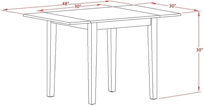 East West Furniture NDVA3-OAK-W 3 Piece Modern Dining Table Set Contains a