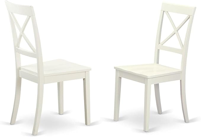 East West Furniture BOC-WHI-W Boston Dining Room Chairs
