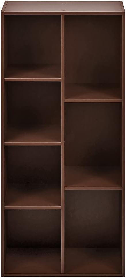 Amazon Basics 7 Cube Storage Organizer Bookcase, Sturdy Shelves, Book Shelf