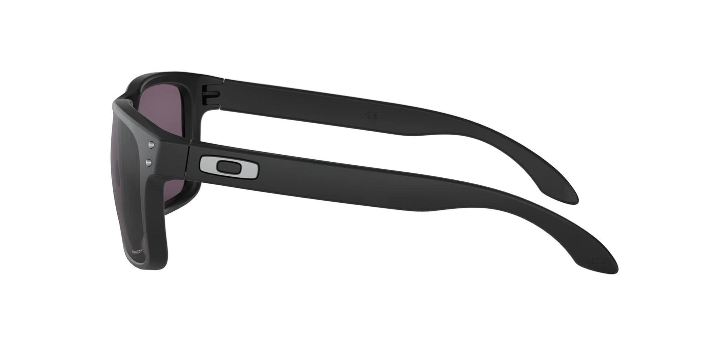 Oakley Men's OO9102 Holbrook Square Sunglasses, Matte Black on Black/Prizm Black Polarized, 57 mm