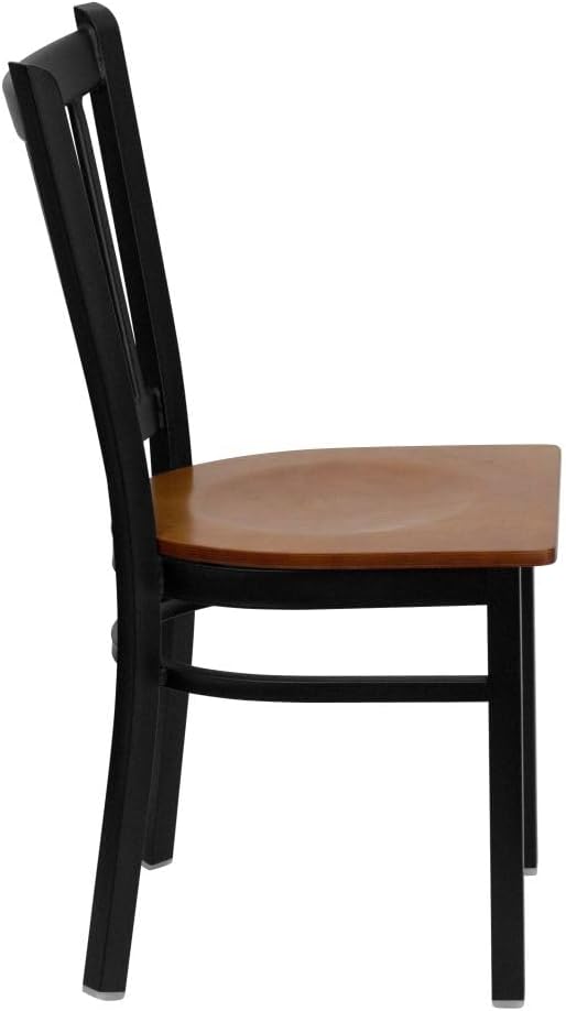 Flash Furniture 2 Pack HERCULES Series Black Vertical Back Metal Restaurant