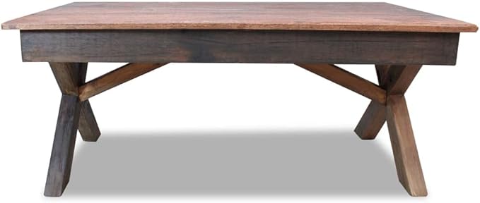 Rustic Coffee Table Handcrafted from Solid Mahogany Wood