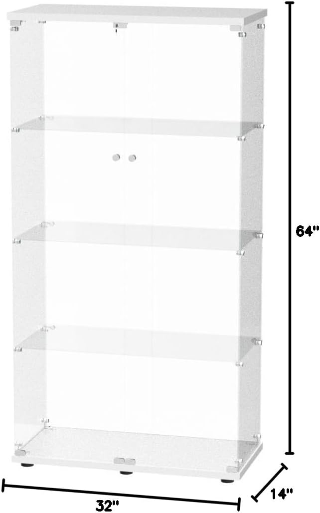 FLYMUHJIA Glass Display Cabinet Kitchen Pantry Storage Cabinet Corner Bar