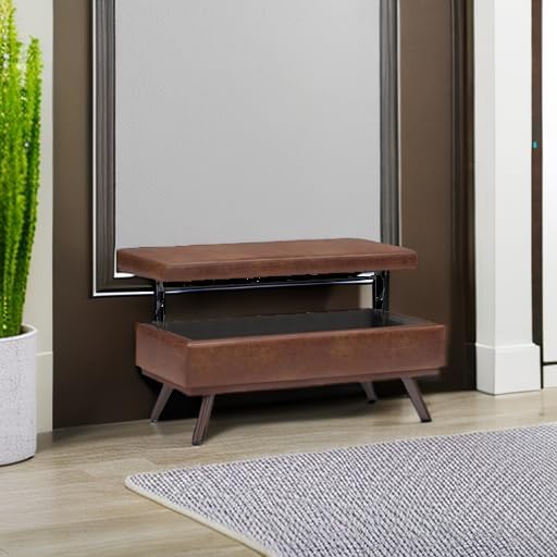 SIMPLIHOME Owen Lift Top Coffee Table Storage Ottoman