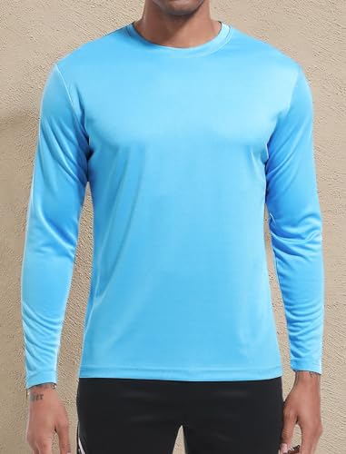 OYGSieg 6 Pack Long Sleeve Shirts for Men Moisture Wicking UPF SPF Sun Protection Tee Shirts Workout T Shirts Casual L