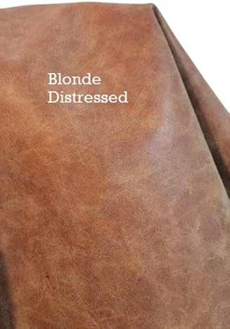 Blonde Distressed Soft Faux Leather Fabric PU Leather by The Yard Synthetic