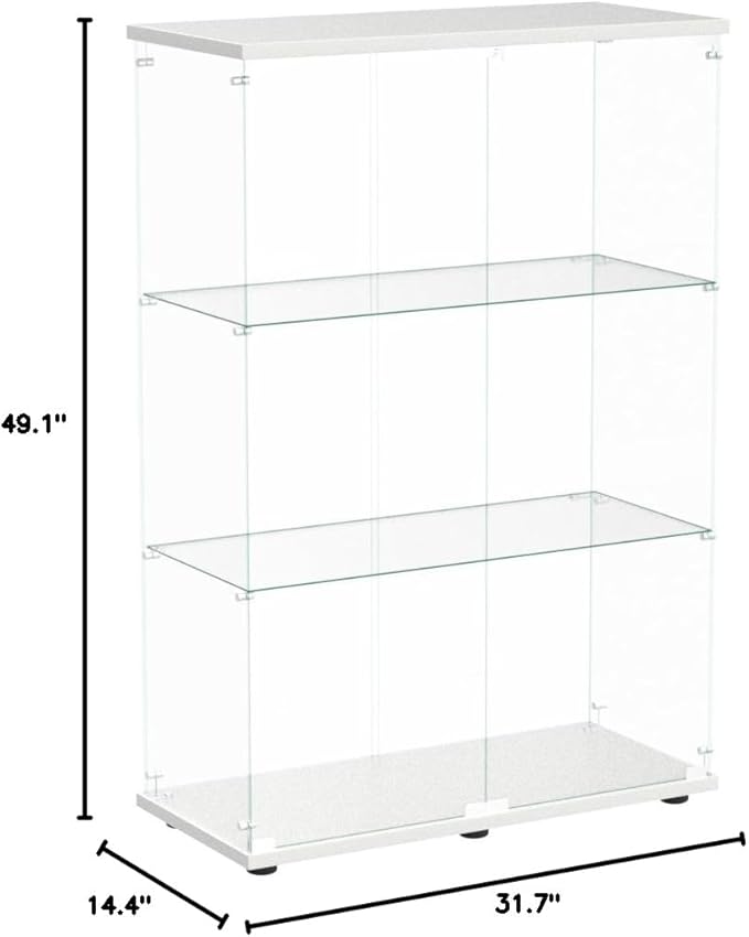 Beauty4U 2-Door Glass Display Cabinet, Collection Display, Quick Installation