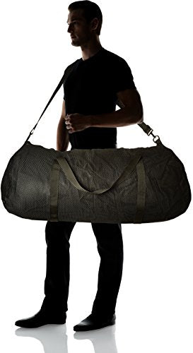 Champion Sports Mesh Duffle Bag with Zipper and Adjustable Shoulder Strap, 15” x 36”, Black - Multipurpose, Oversized Gym Bag for Equipment, Sports Gear, Laundry - Breathable Mesh Scuba and Travel Bag