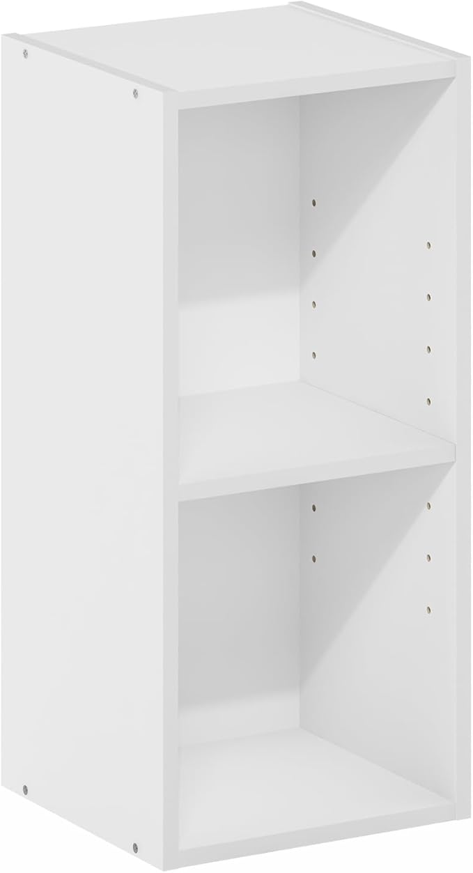 Furinno Fulda Book Shelf, 2-Tier Narrow Bookshelf, Bookcase