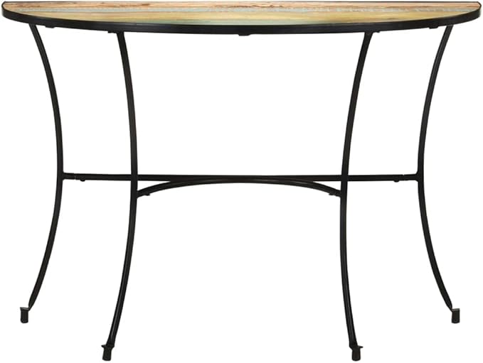 Half Circle Side Table 43.3x15.7x30.3 Inches Solid Reclaimed Wood