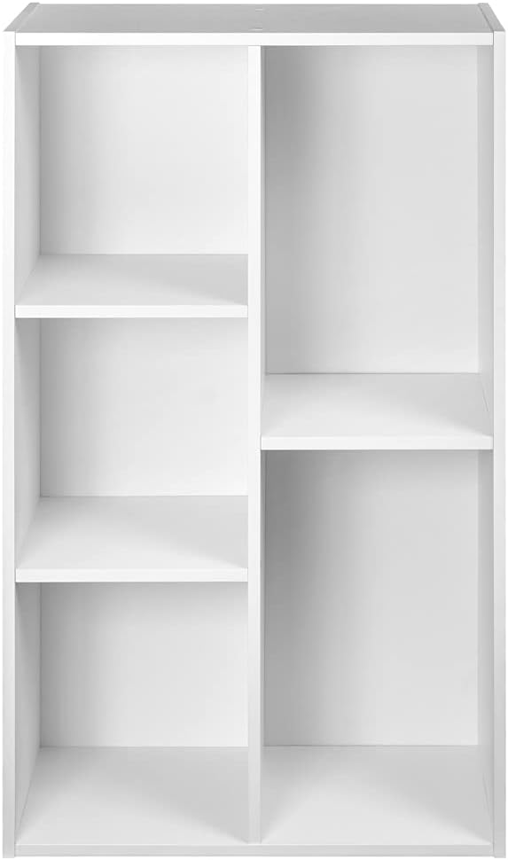 Amazon Basics 5 Cube Storage Organizer Bookcase, Sturdy Shelves