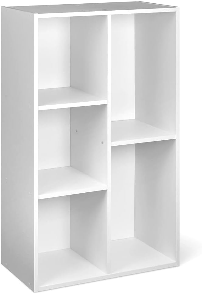 Amazon Basics 5 Cube Storage Organizer Bookcase, Sturdy Shelves