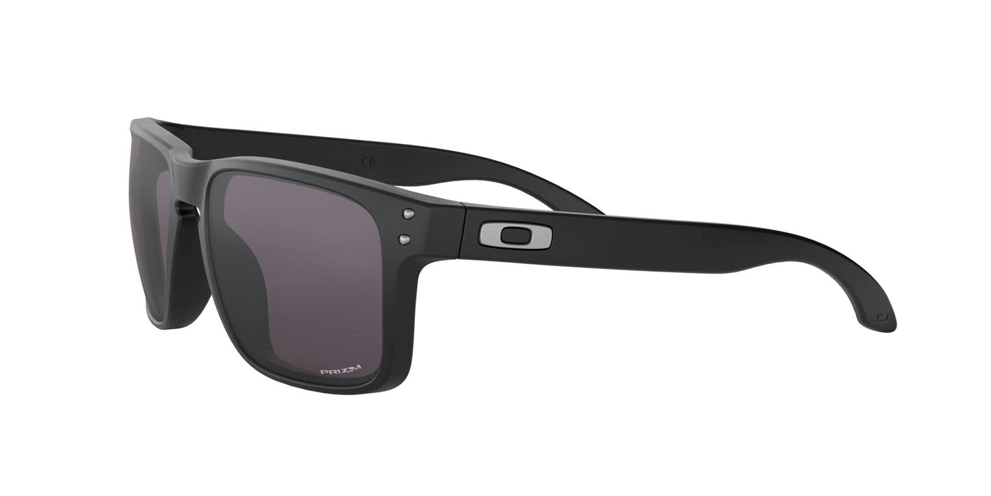 Oakley Men's OO9102 Holbrook Square Sunglasses, Matte Black on Black/Prizm Black Polarized, 57 mm
