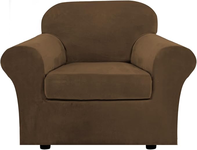 H.VERSAILTEX Rich Velvet Stretch 2 Piece Cover Chair Slipcover Sofa Cover