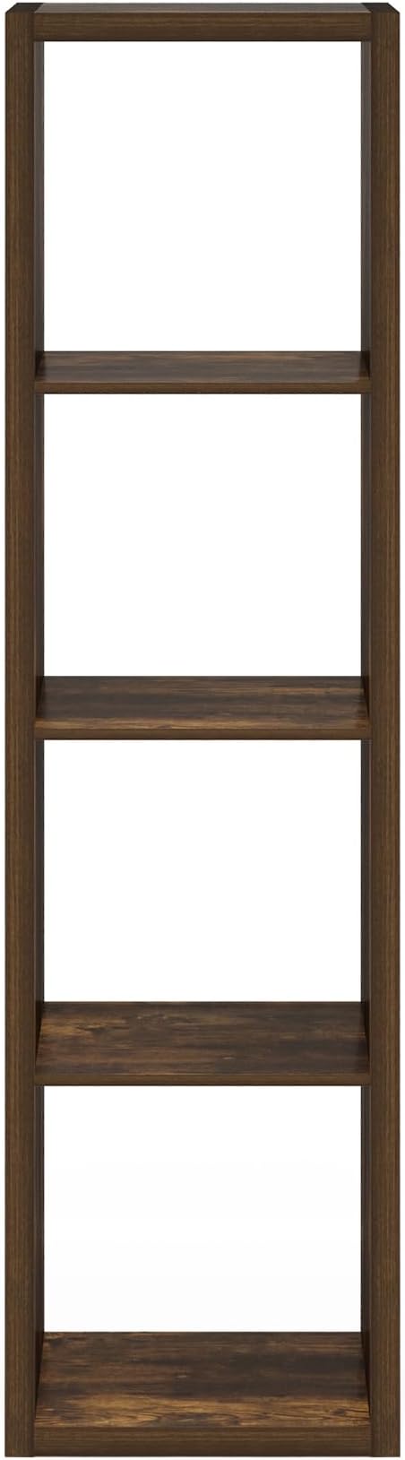 Furinno Cubicle Book Shelf, Vertical 4-Cube Bookshelf, Extra Thick Horizontally