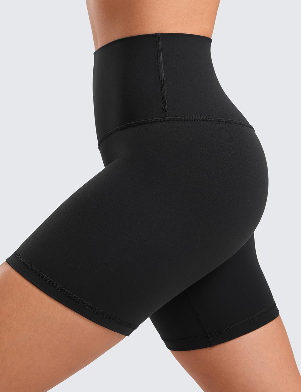 CRZ YOGA Womens ButterLuxe Biker Shorts 6 Inches - High Waisted Workout Running Volleyball Spandex Yoga Black Medium