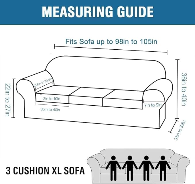 H.VERSAILTEX Velvet Plush 4 Piece High Stretch Sofa Slipcover Cover Furniture