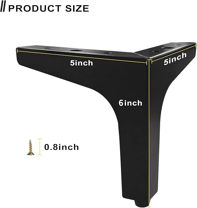 AODIOU Furniture Legs Metal feet: Couch Legs 6 Inch Sofa Cabinet Legs