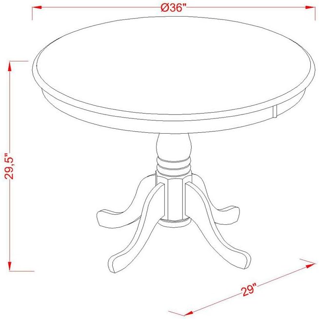 East West Furniture ANVA3-LWH-W 3 Piece Dining Room Furniture Set Contains a