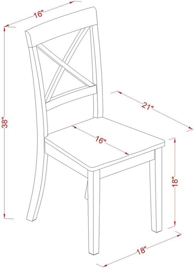 East West Furniture BOC-BLK-W Boston Dining Room Chairs