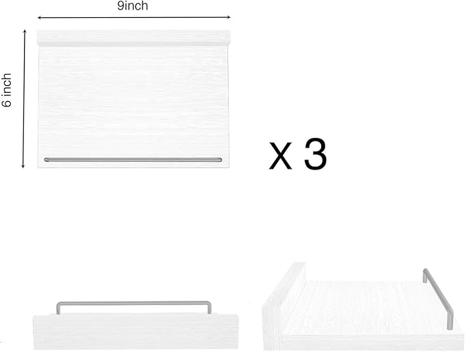 RYOFOBETTO Small Floating Shelf, 6X9 Inches Farmhouse Wall Shelves