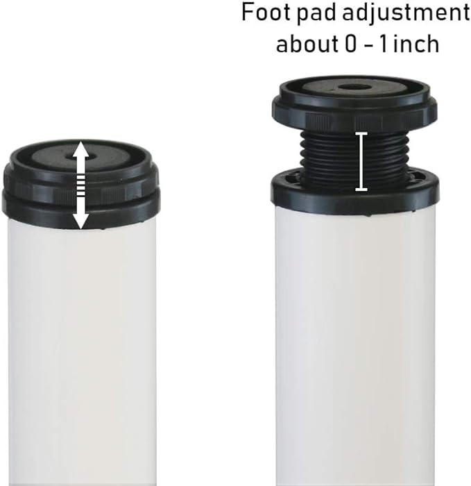 QLLY 16 Inch Adjustable Metal Coffee Table Legs, Heavy Duty Round Furniture Legs