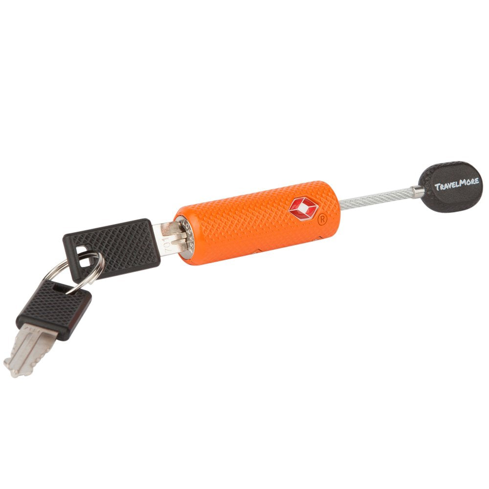 TSA Approved Luggage Locks with Keys for Travel – Flexible Ultra Secure Mini Key Padlock & Metal Zinc Alloy Material – Orange