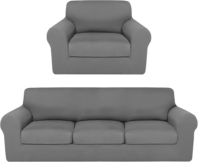 HunnmingRe Sofa Covers for 3 Cushion Couch Stretch Sofa and Loveseat Covers Set