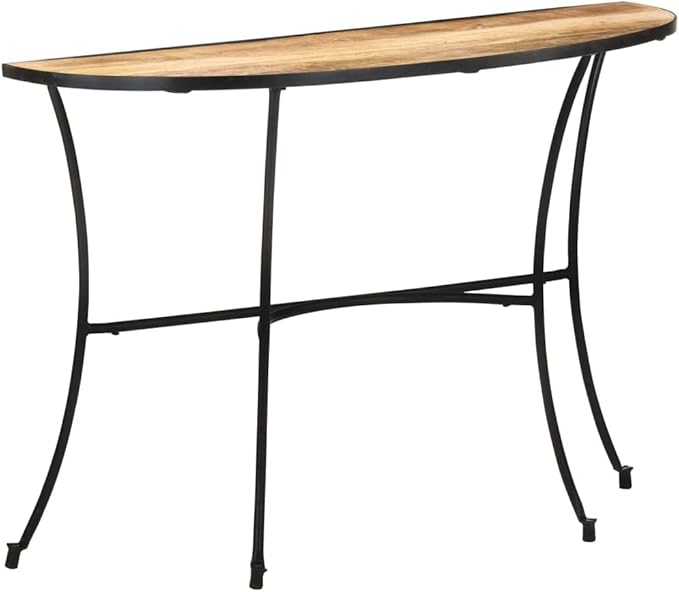 Half Circle Side Table 43.3x15.7x30.3 Inches Solid Mango Wood