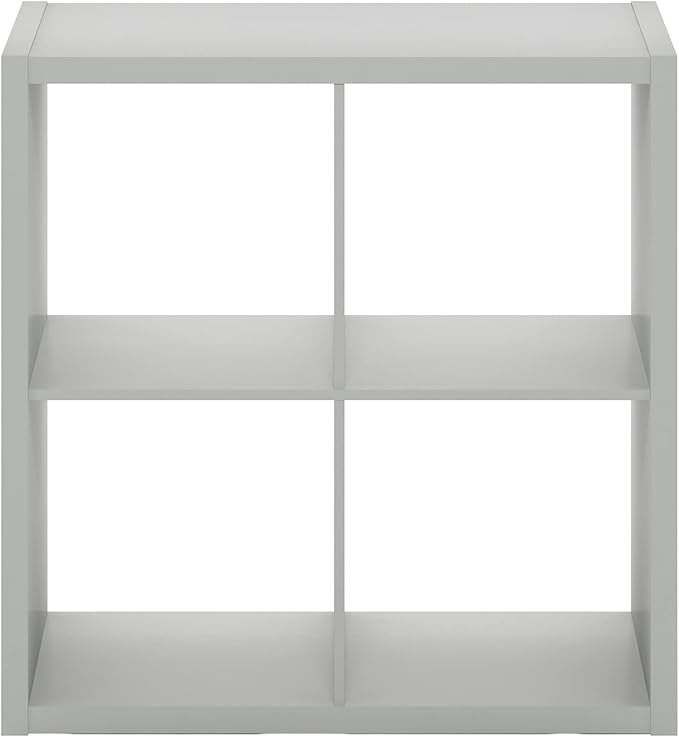 Furinno Cubicle Open Back Decorative Cube Storage Organizer, Light Grey