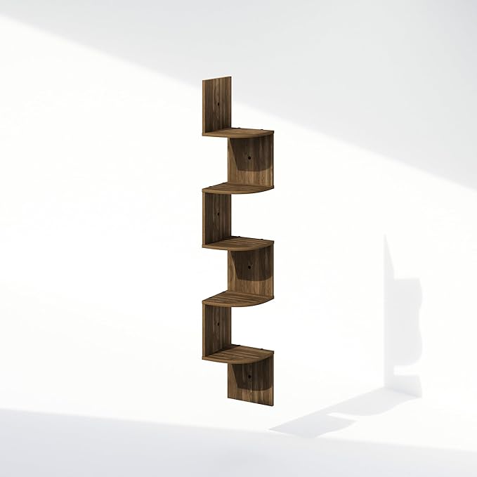 Furinno Rossi 5-Tier Floating Corner Shelf