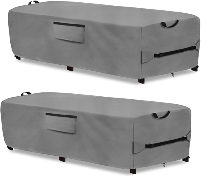 Waterproof Patio Lounge Chair Cover 2 Pack, Heavy Duty 600D Waterproof Outdoor