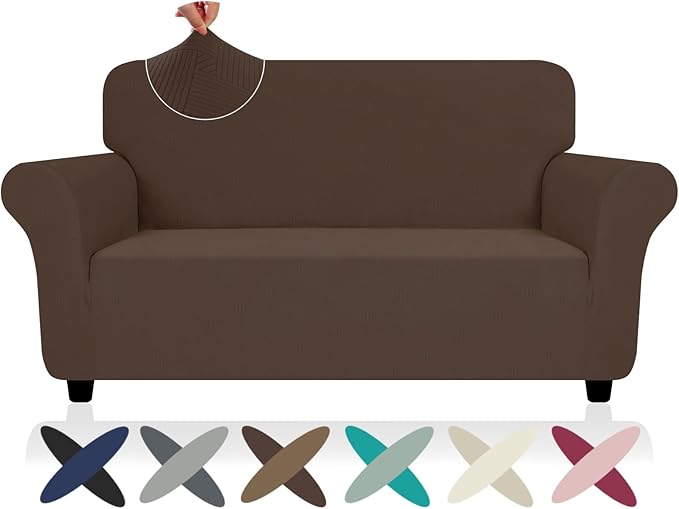 ZNSAYOTX Super Stretch Loveseat Covers, New Striped Love Seat Slipcover