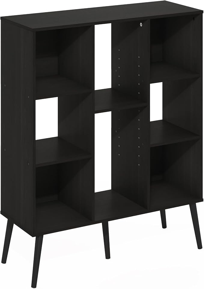 Furinno Claude Mid Century Style Book Shelf, 8-Cube Bookshelf, Cube Storage