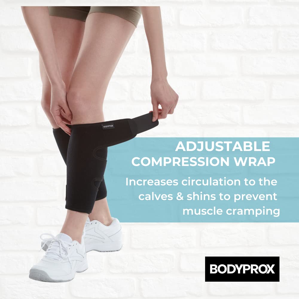 Bodyprox Calf Support Brace 1 Pack, Adjustable Shin Splint Compression Calf Wrap