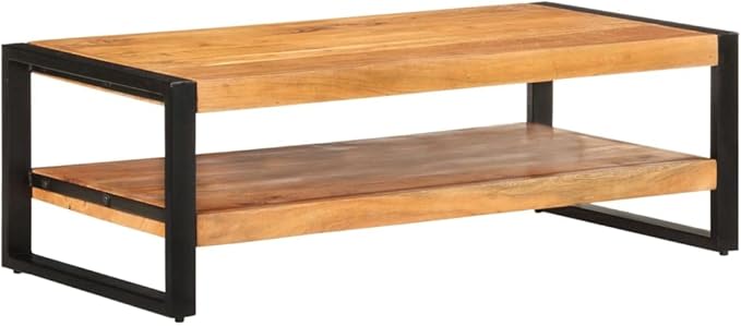 Coffee Table 47.2"x23.6"x15.7" Solid Acacia Wood, End Tables, Living Table