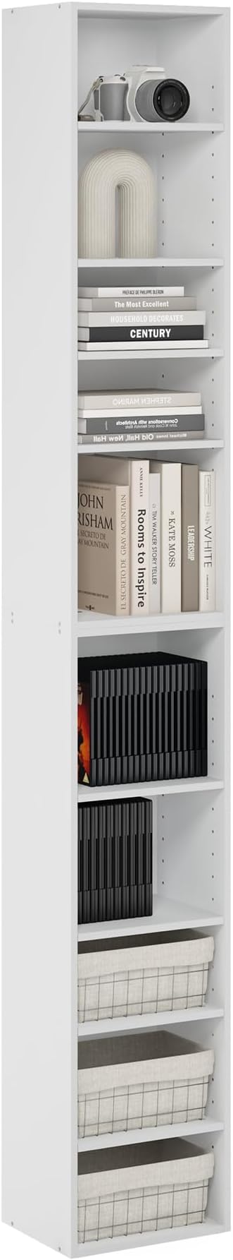 Furinno PASIR Book Shelf, 10-Tier Bookshelf, Bookcase
